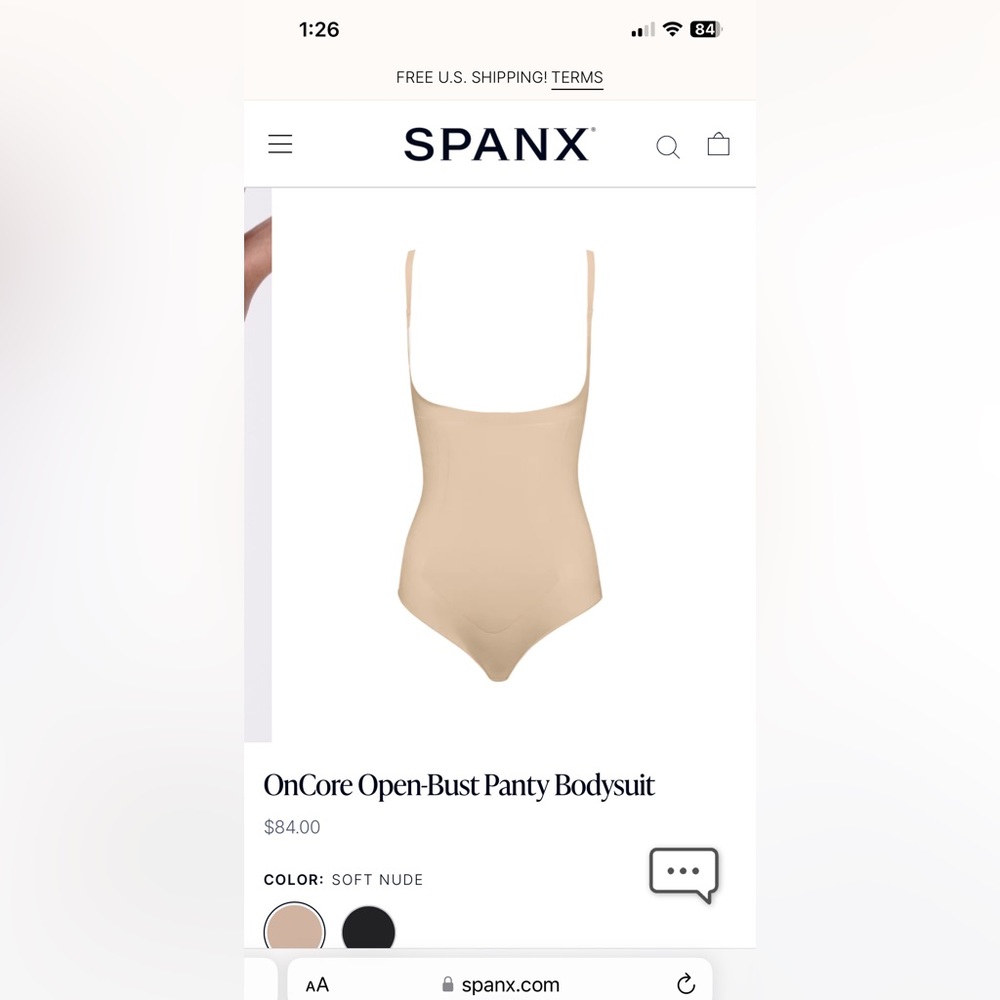 Spanx Oncore Open Bust Body Suit. NWT
